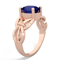 Lab Sapphire Celtic Knot Cocktail 14K Rose Gold ring R2377