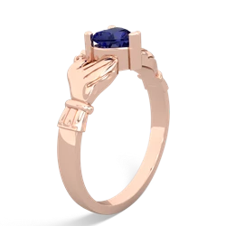 Lab Sapphire Claddagh 14K Rose Gold ring R2370