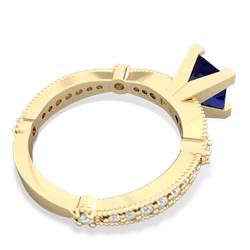 Lab Sapphire Sparkling Tiara 6Mm Princess 14K Yellow Gold ring R26296SQ