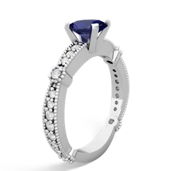 Lab Sapphire Sparkling Tiara 7X5mm Oval 14K White Gold ring R26297VL