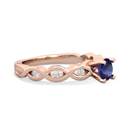 Lab Sapphire Infinity 5Mm Round Engagement 14K Rose Gold ring R26315RD