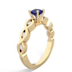 Lab Sapphire Infinity 5Mm Round Engagement 14K Yellow Gold ring R26315RD