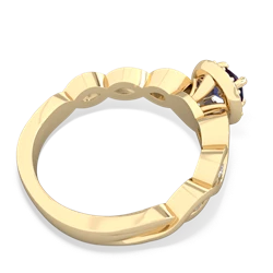 Lab Sapphire Infinity Halo Engagement 14K Yellow Gold ring R26315RH