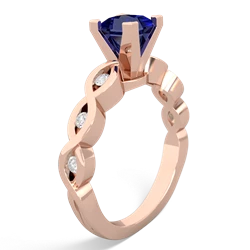 Lab Sapphire Infinity 5Mm Square Engagement 14K Rose Gold ring R26315SQ