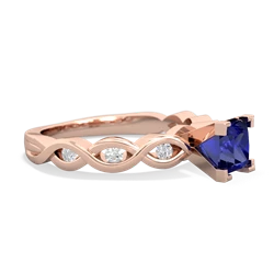 Lab Sapphire Infinity 5Mm Square Engagement 14K Rose Gold ring R26315SQ