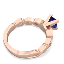 Lab Sapphire Infinity 5Mm Square Engagement 14K Rose Gold ring R26315SQ