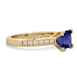 Lab Sapphire Art Deco Engagement 6Mm Princess 14K Yellow Gold ring R26356SQ