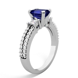 Lab Sapphire Classic 7X5mm Emerald-Cut Engagement 14K White Gold ring R26437EM