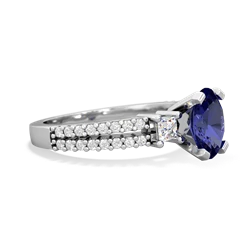 Lab Sapphire Classic 8X6mm Oval Engagement 14K White Gold ring R26438VL