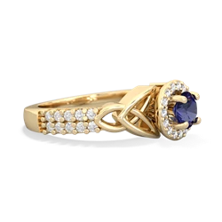 Lab Sapphire Celtic Knot Halo 14K Yellow Gold ring R26445RH