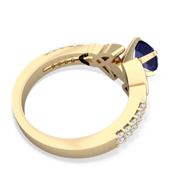 Lab Sapphire Celtic Knot 6Mm Round Engagement 14K Yellow Gold ring R26446RD