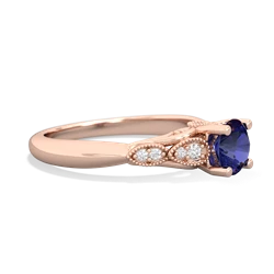 Lab Sapphire Antique Elegance 14K Rose Gold ring R3100