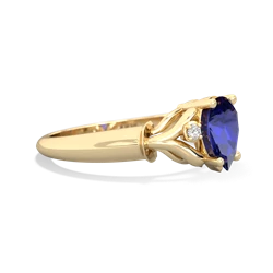 Lab Sapphire Precious Pear 14K Yellow Gold ring R0826