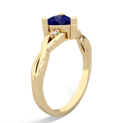 Lab Sapphire Trillion Twist 14K Yellow Gold ring R2104