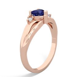 Lab Sapphire Split Band Swirl 14K Rose Gold ring R2130