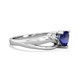 Lab Sapphire Split Band Swirl 14K White Gold ring R2130