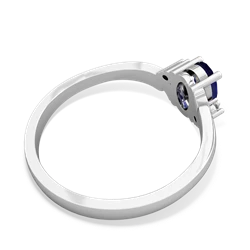 Lab Sapphire Elegant Swirl 14K White Gold ring R2173