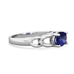 Lab Sapphire Links 14K White Gold ring R4032