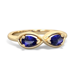 Lab Sapphire Infinity 14K Yellow Gold ring R5050