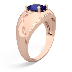 Lab Sapphire Men's Crossroads 14K Rose Gold ring R0361