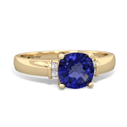 Lab Sapphire Simply Elegant Cushion 14K Yellow Gold ring R2489