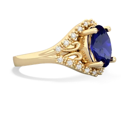 Lab Sapphire Antique Style Cocktail 14K Yellow Gold ring R2564