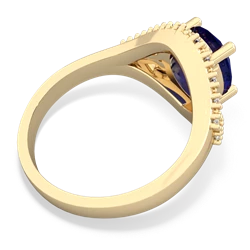 Lab Sapphire Antique Style Cocktail 14K Yellow Gold ring R2564