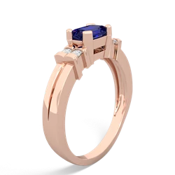 Lab Sapphire Art Deco East-West 14K Rose Gold ring R2590