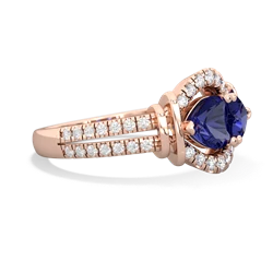 Lab Sapphire Art-Deco Keepsake 14K Rose Gold ring R5630