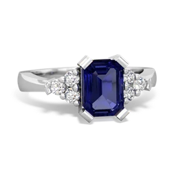 Lab Sapphire Timeless Classic 14K White Gold ring R2591