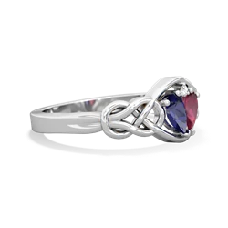 Lab Sapphire Celtic Love Knot 14K White Gold ring R5420