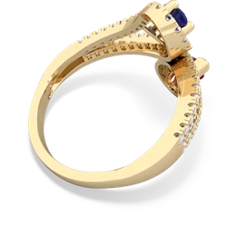 Lab Sapphire Diamond Dazzler 14K Yellow Gold ring R3000