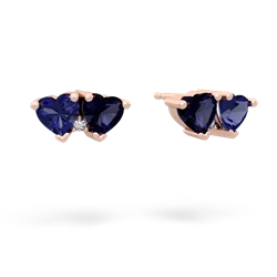 Lab Sapphire Sweethearts 14K Rose Gold earrings E5260