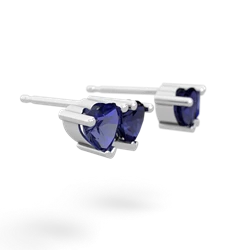 Lab Sapphire Sweethearts 14K White Gold earrings E5260