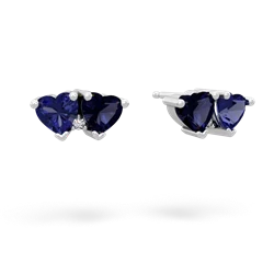 Lab Sapphire Sweethearts 14K White Gold earrings E5260