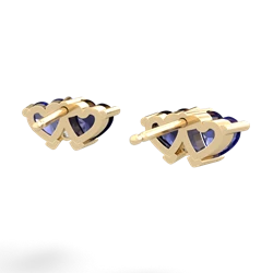 Lab Sapphire Sweethearts 14K Yellow Gold earrings E5260