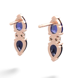 Lab Sapphire Bowtie Drop 14K Rose Gold earrings E0865