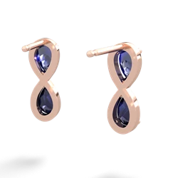 Lab Sapphire Infinity 14K Rose Gold earrings E5050