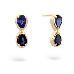 Lab Sapphire Infinity 14K Yellow Gold earrings E5050