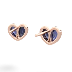 Lab Sapphire 'Our Heart' 14K Rose Gold earrings E5072