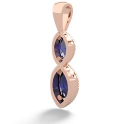 Lab Sapphire Antique-Style Halo 14K Rose Gold pendant P5700