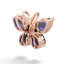 Lab Sapphire Butterfly 14K Rose Gold pendant P2215