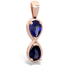 Lab Sapphire Infinity 14K Rose Gold pendant P5050