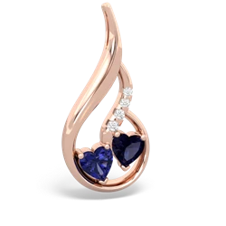 Lab Sapphire Keepsake Curves 14K Rose Gold pendant P5450