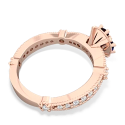 Lab Sapphire Sparkling Tiara Cluster 14K Rose Gold ring R26293RD