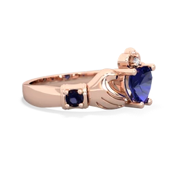 Lab Sapphire Claddagh Keepsake 14K Rose Gold ring R5245