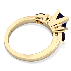 Lab Sapphire 6Mm Princess Eternal Embrace Engagement 14K Yellow Gold ring C2002