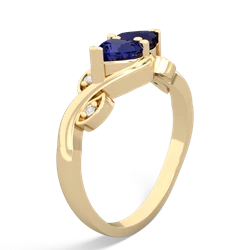 Lab Sapphire Floral Elegance 14K Yellow Gold ring R5790