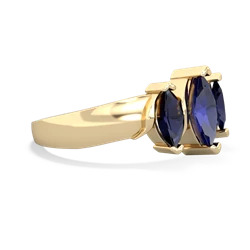 Lab Sapphire Three Peeks 14K Yellow Gold ring R2433