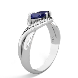 Lab Sapphire Summer Winds 14K White Gold ring R5342